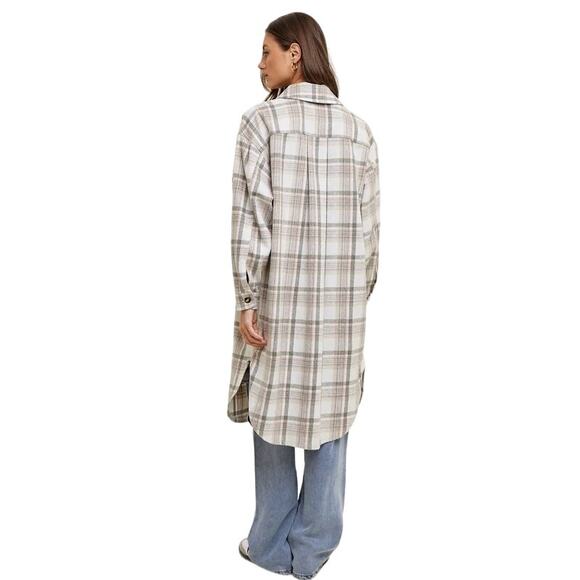 Wishlist Apparel Violet Plaid Shacket Jacket L - Picture 5 of 15
